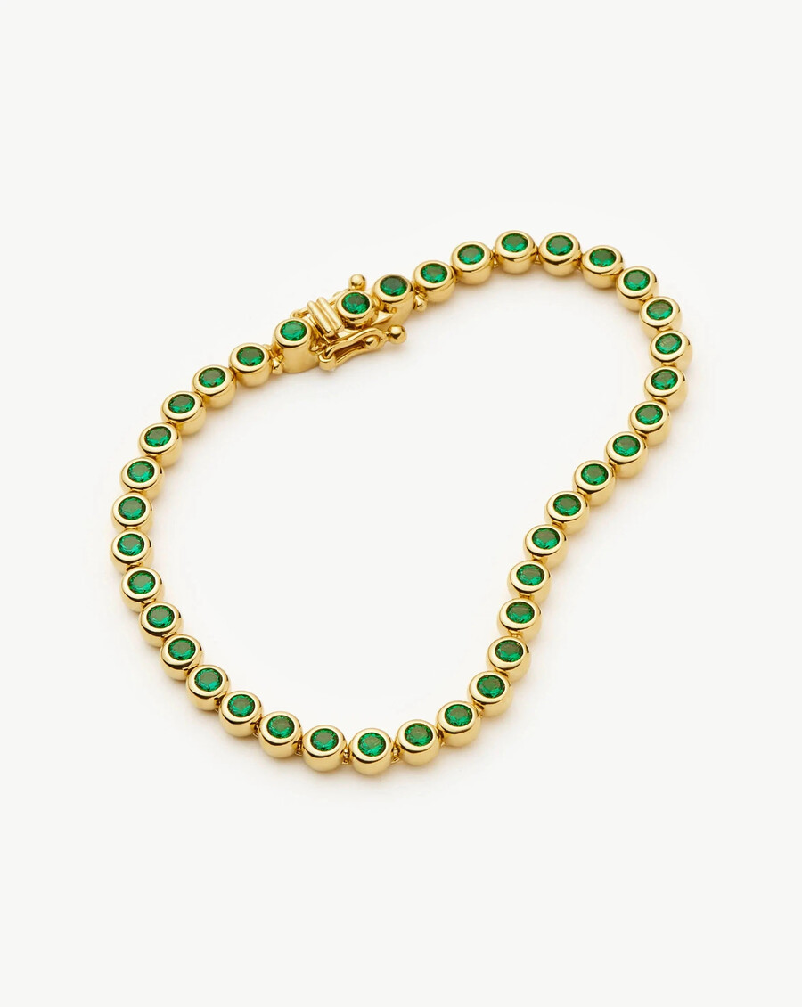 pulsera redonda de tenis - oroverde