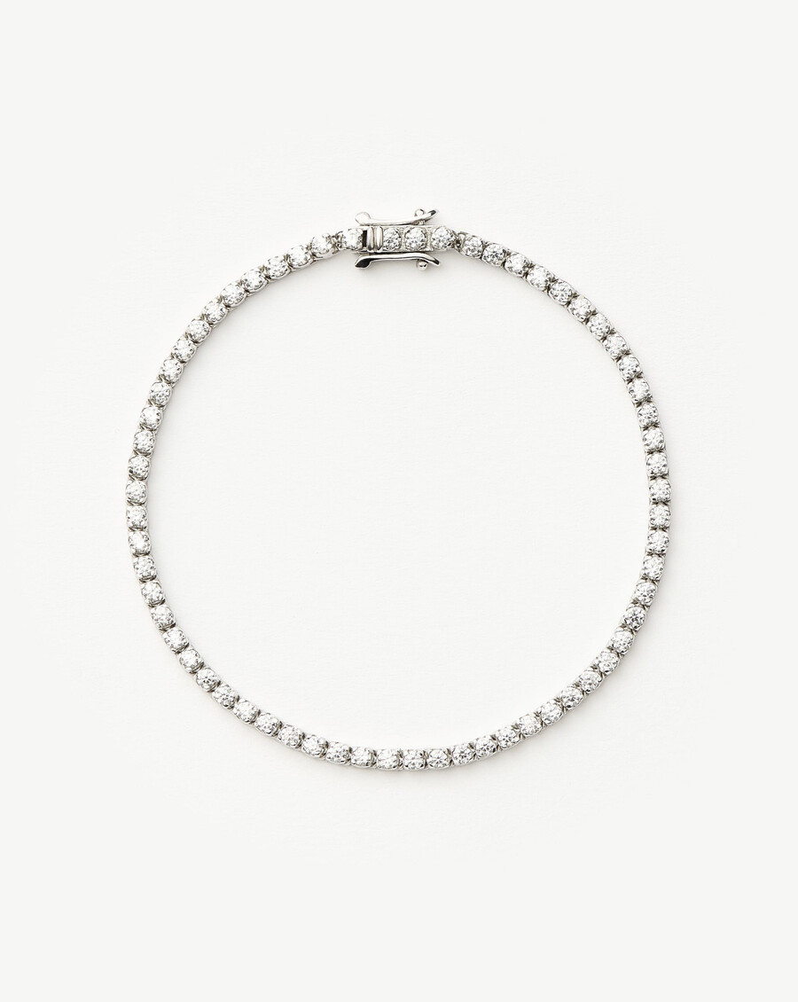 pulsera de tenis clásica - plata de ley con circonitas cúbicas