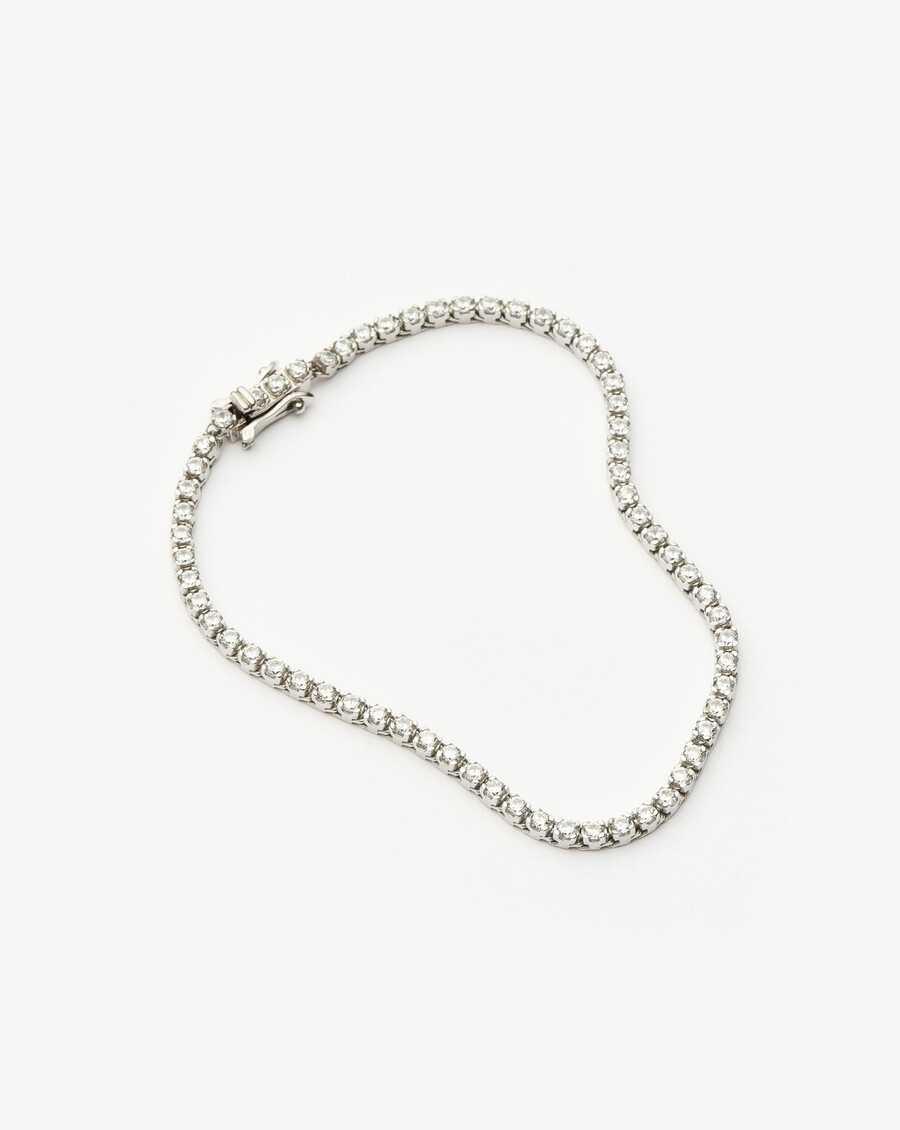 pulsera de tenis clásica - plata de ley con circonitas cúbicas
