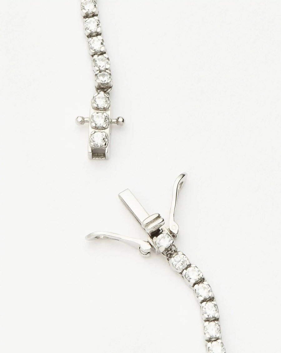 pulsera de tenis clásica - plata de ley con circonitas cúbicas