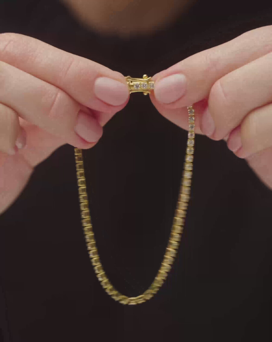 pulsera de tenis clásica - plata de ley con circonitas cúbicas