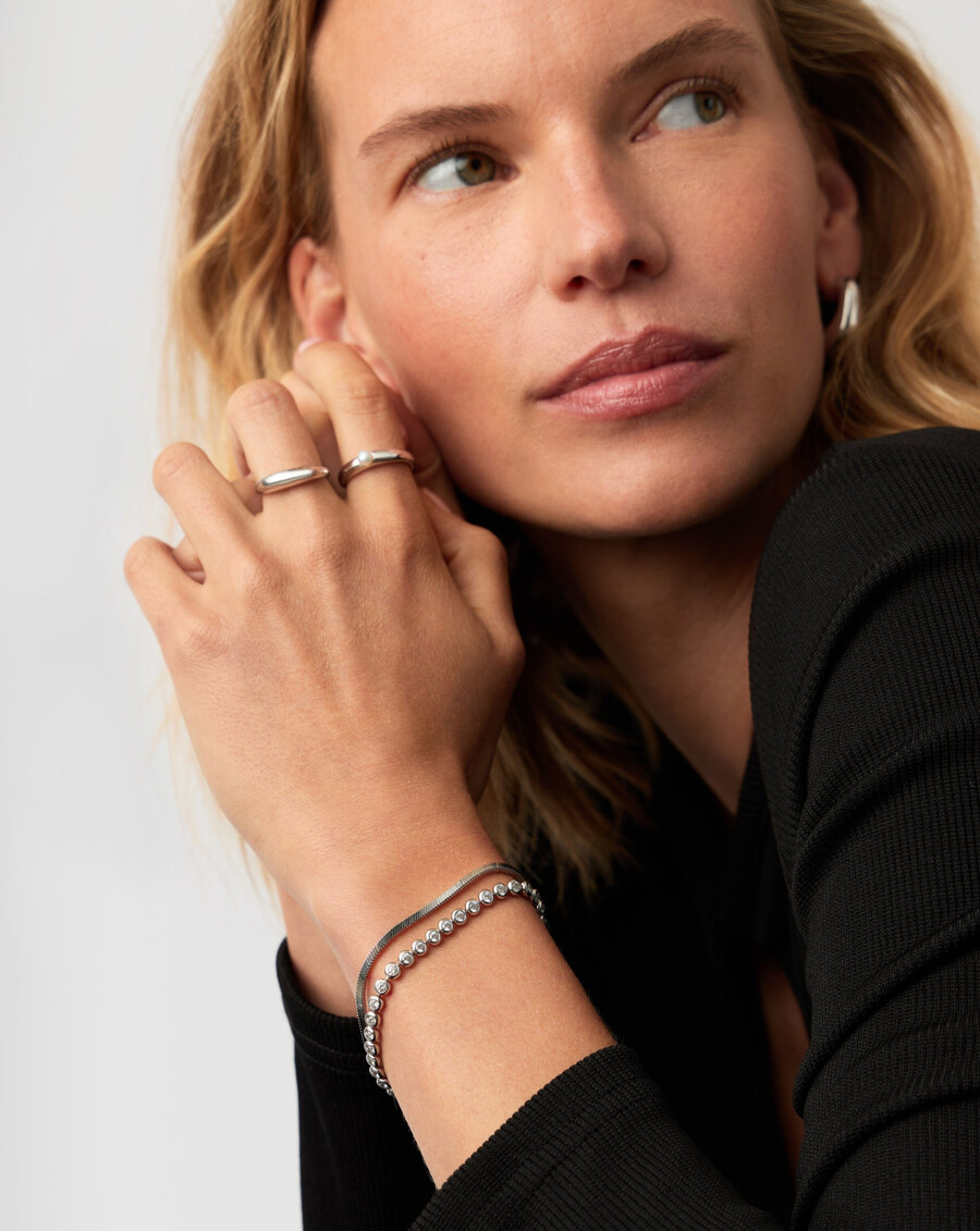 pulsera de tenis redonda - plata de ley con circonitas cúbicas