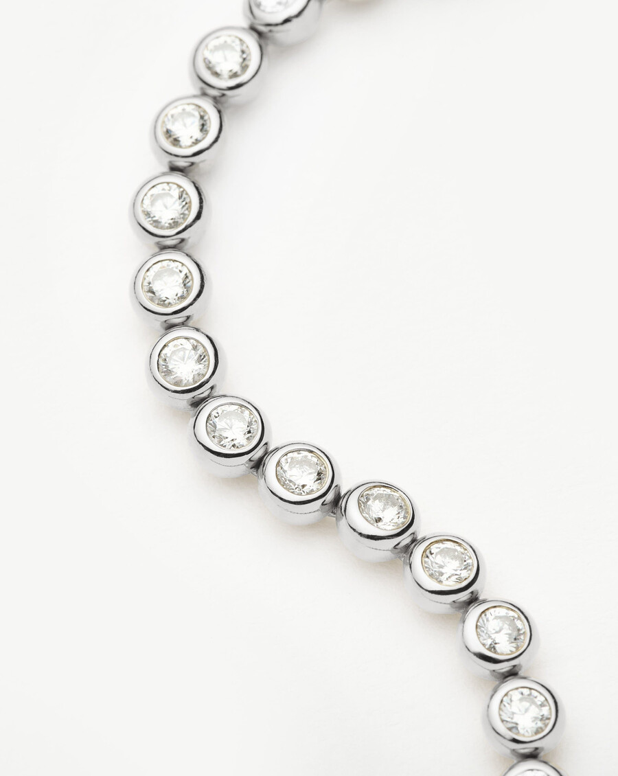 pulsera de tenis redonda - plata de ley con circonitas cúbicas
