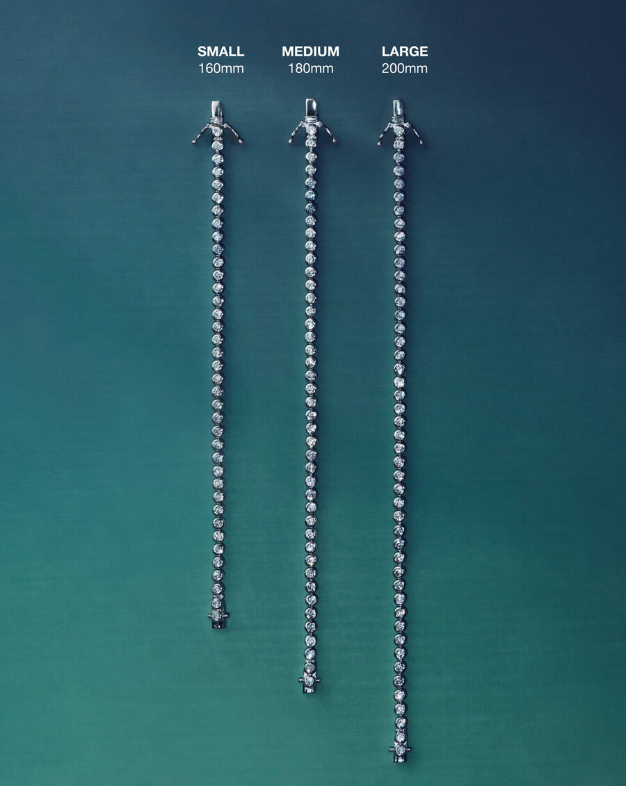 pulsera de tenis redonda - plata de ley con circonitas cúbicas