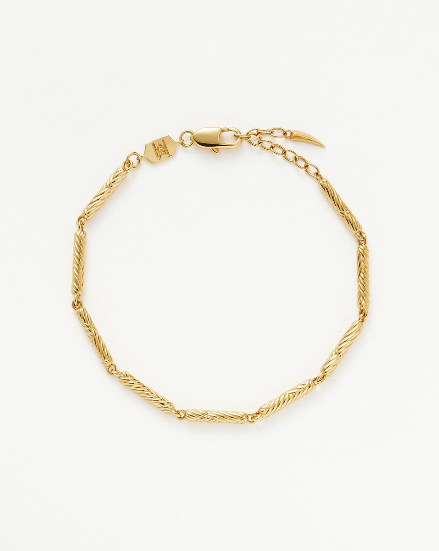 pulsera de cadena con cresta ondulada - oro