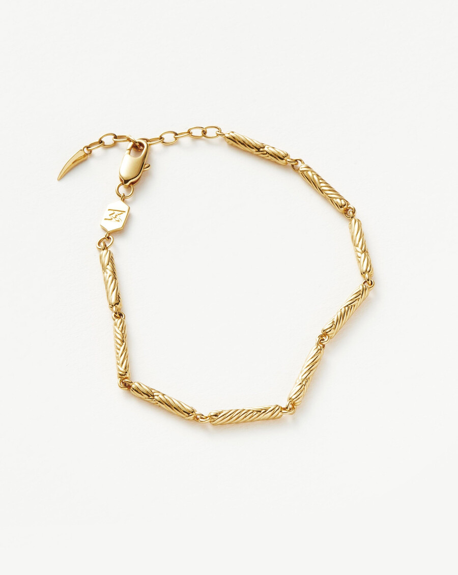 pulsera de cadena con cresta ondulada - oro