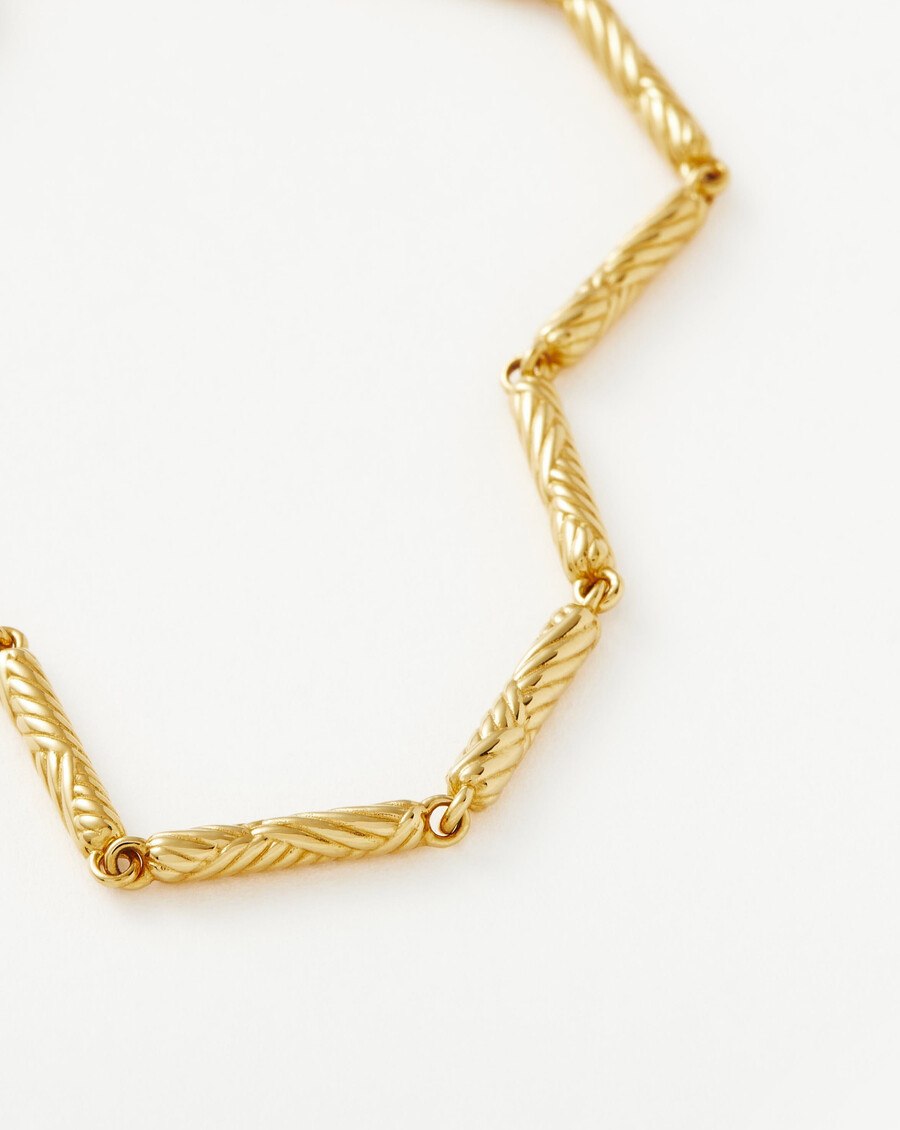 pulsera de cadena con cresta ondulada - oro