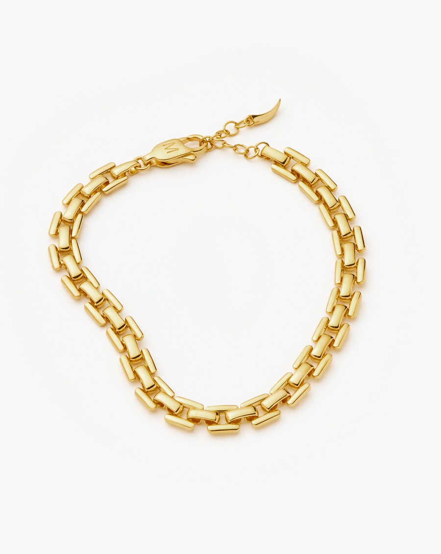 pulsera de cadena de eslabones de reloj - oro