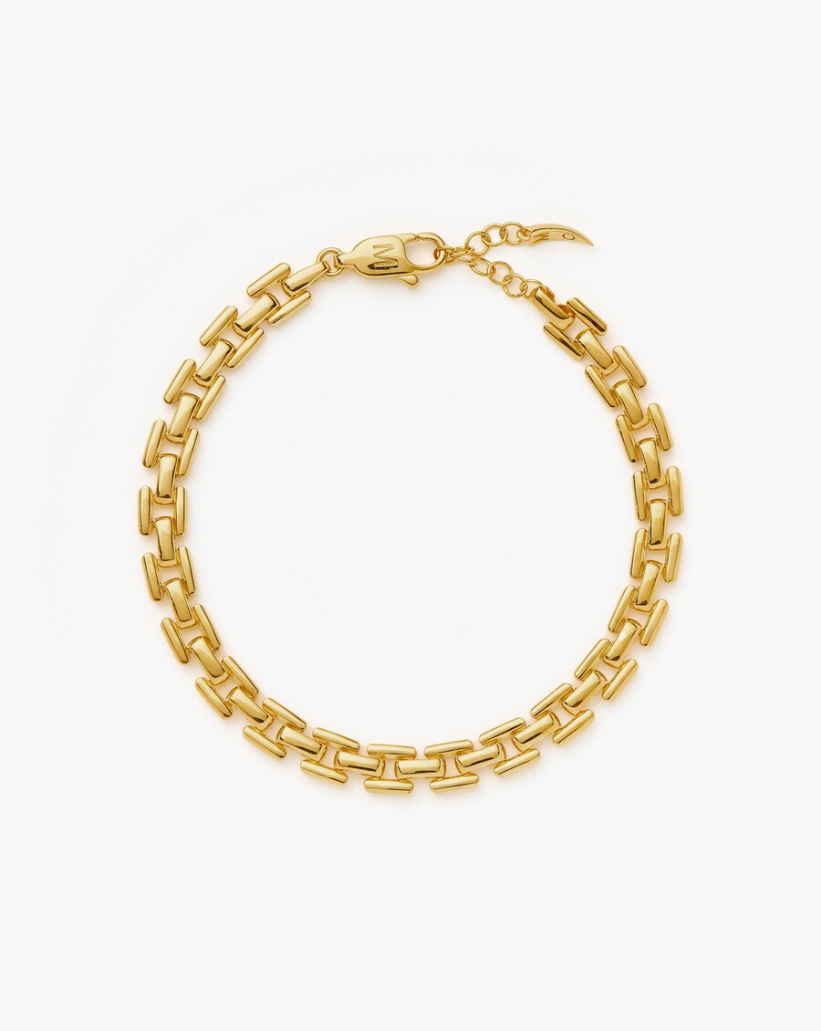 pulsera de cadena de eslabones de reloj - oro