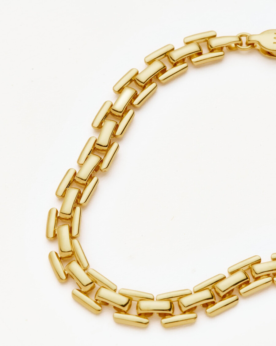pulsera de cadena de eslabones de reloj - oro