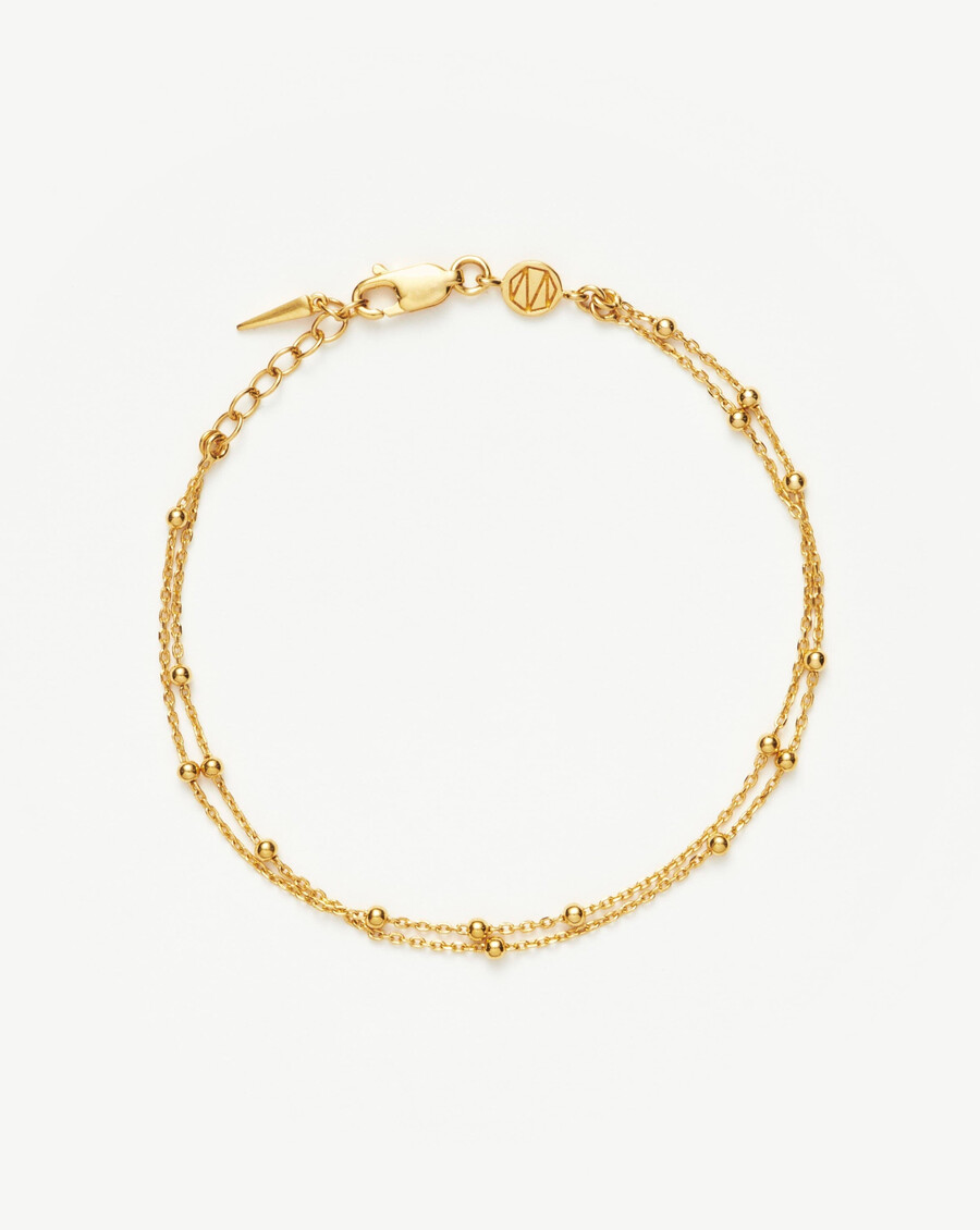 pulsera de doble cadena - oro