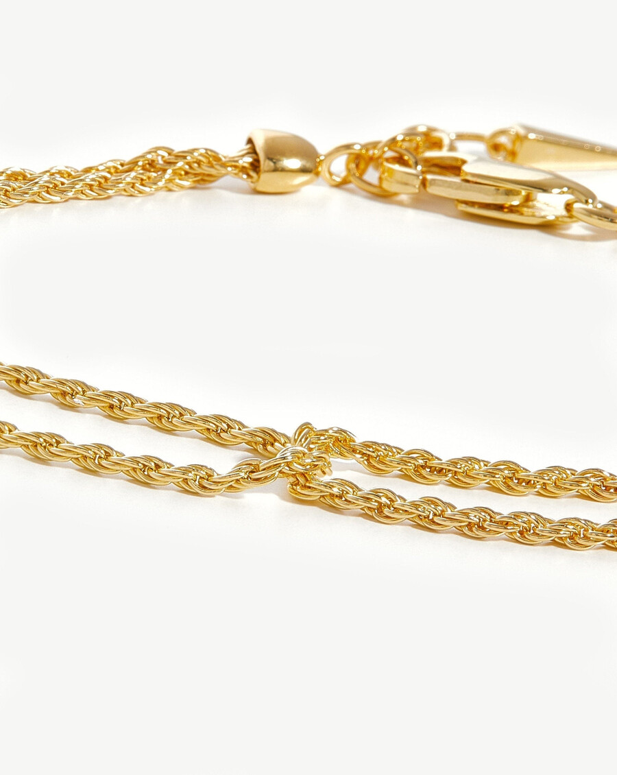 pulsera de doble cuerda - oro vermeil de 18 quilates