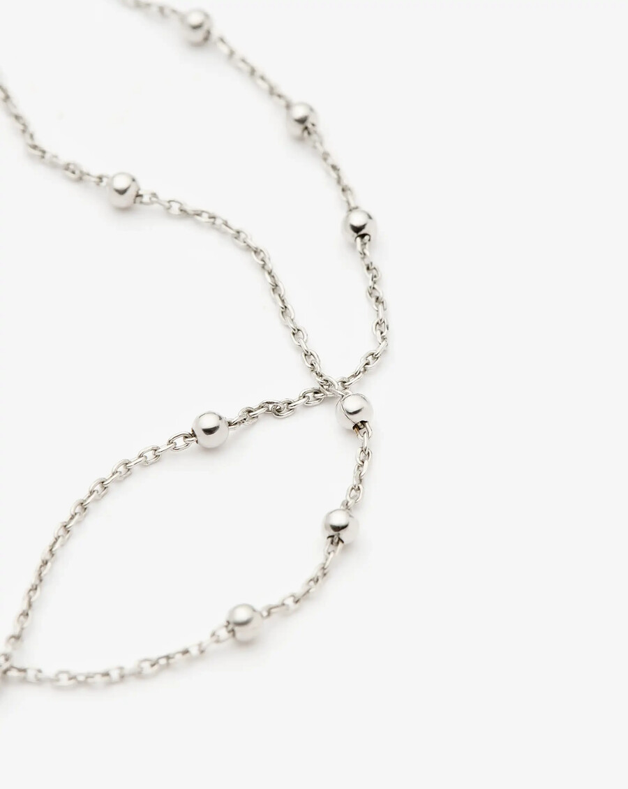 pulsera de doble cadena - plata