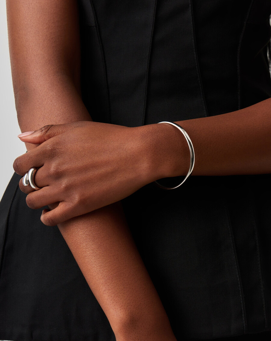 brazalete redondo clásico - plata