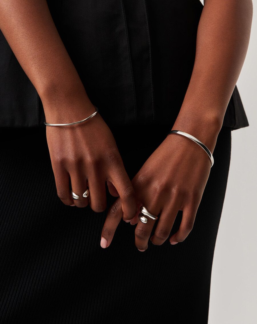 brazalete redondo clásico - plata