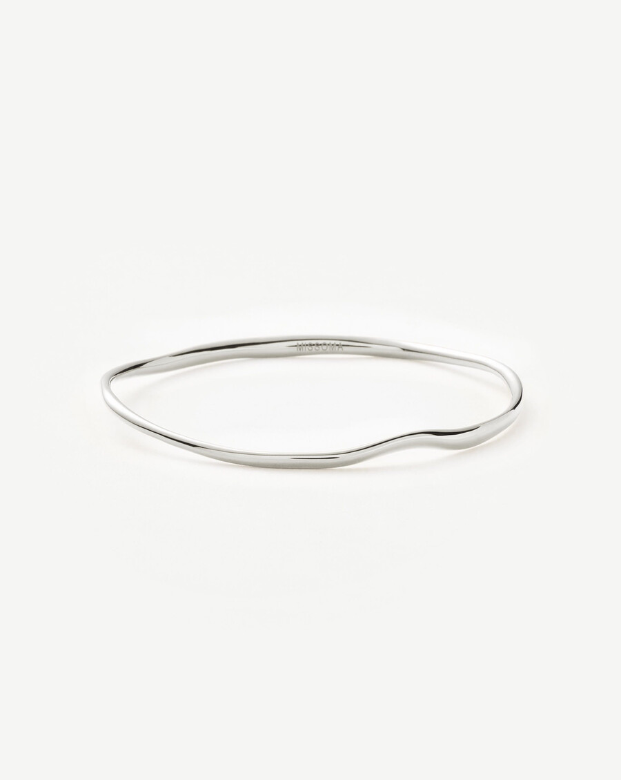 brazalete de ondas fundidas - plata