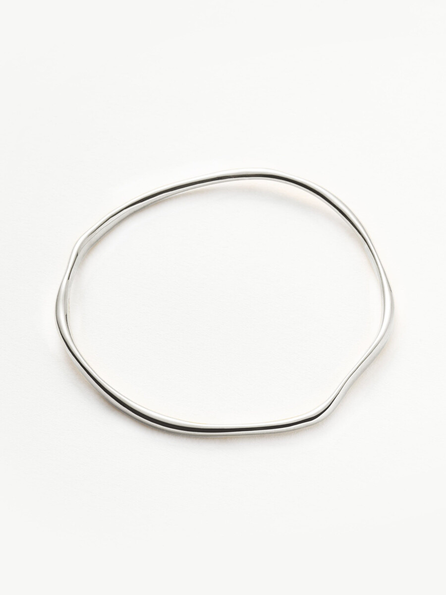 brazalete de ondas fundidas - plata