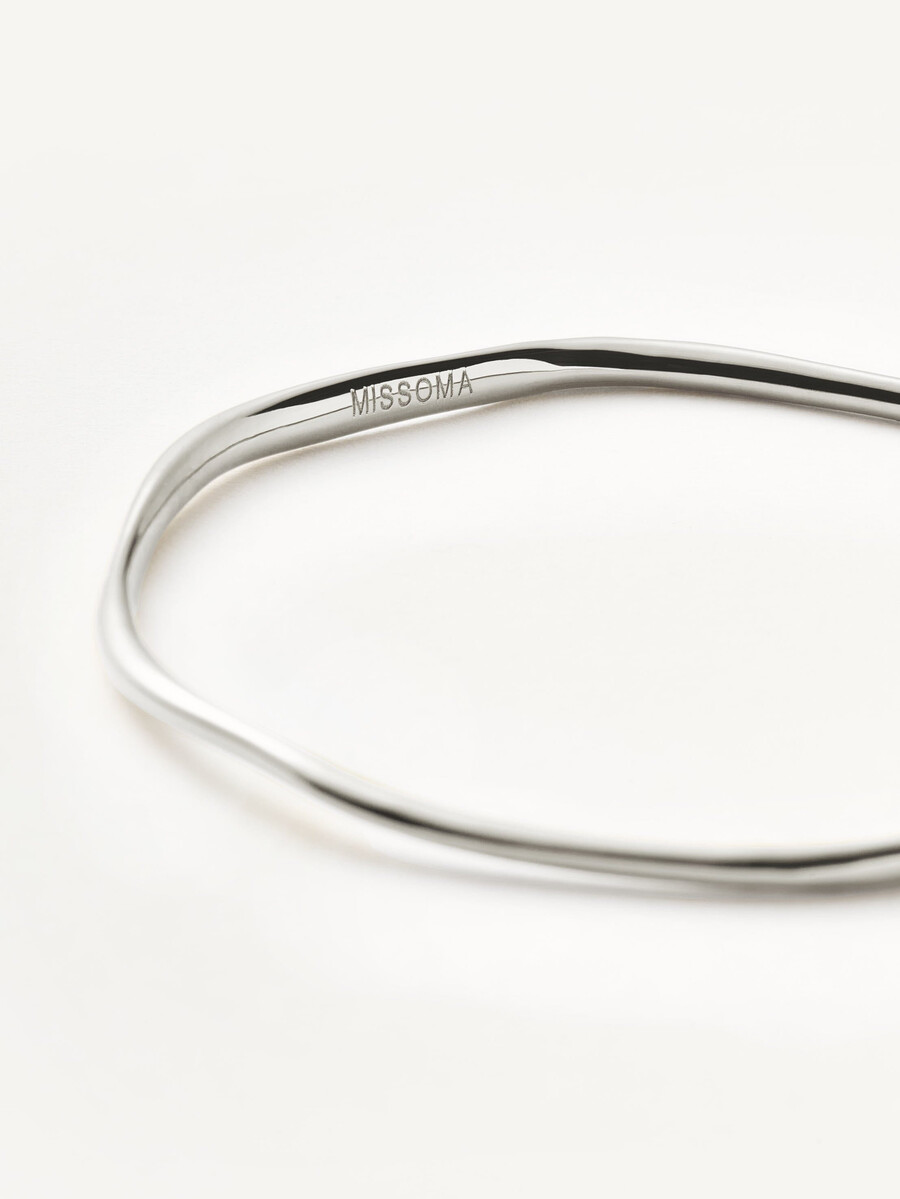 brazalete de ondas fundidas - plata