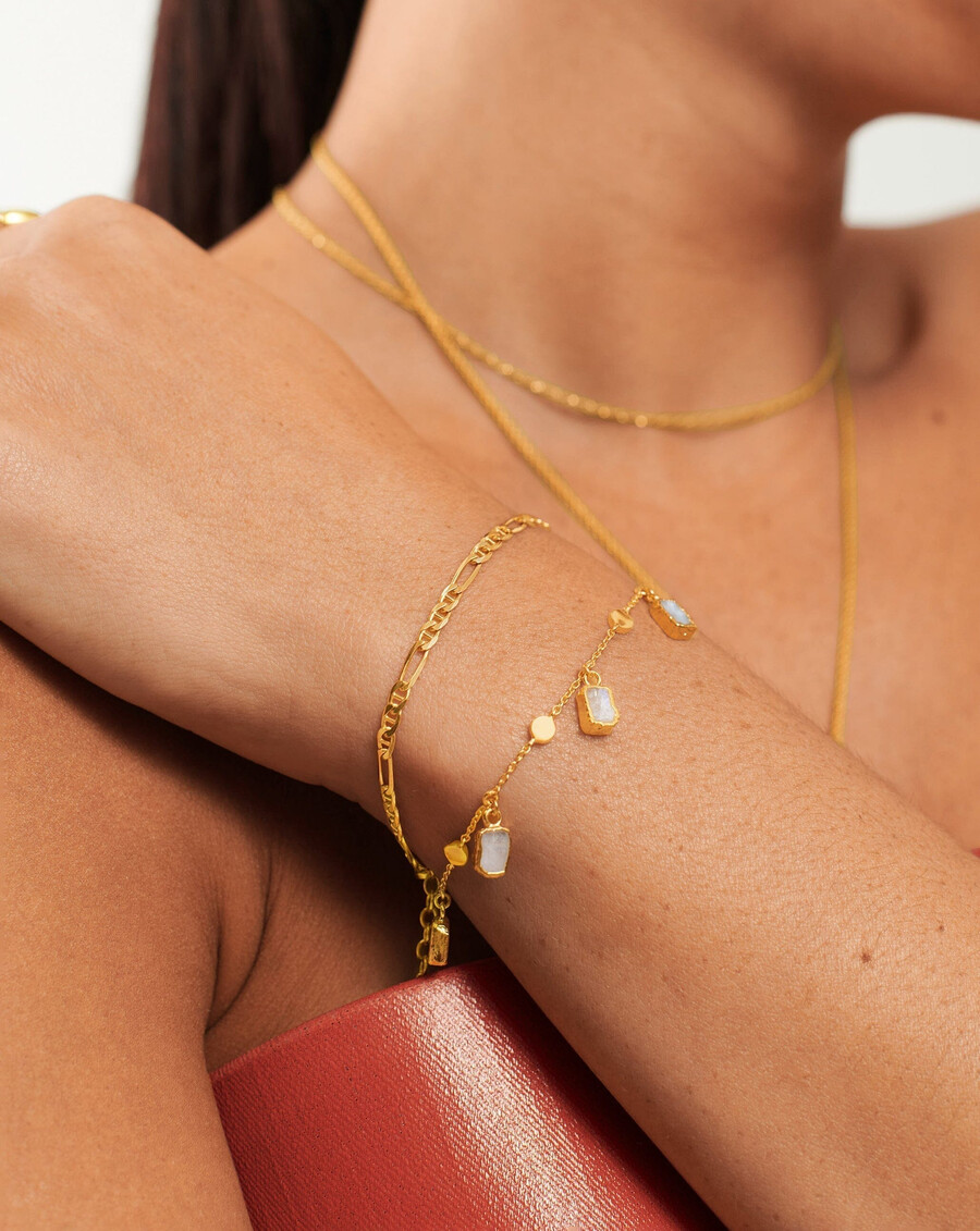 pulsera con dijes lena - oropiedra lunar