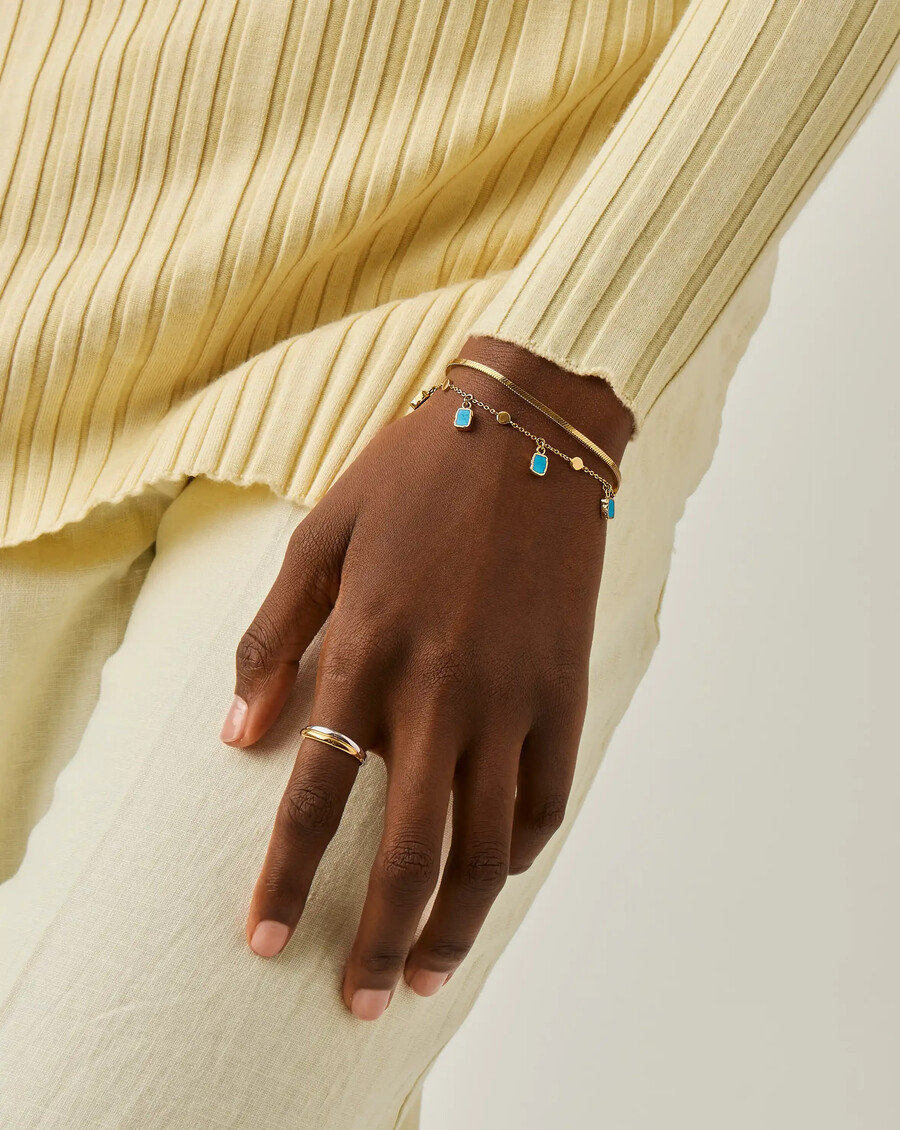 pulsera con dijes lena - oroturquesa