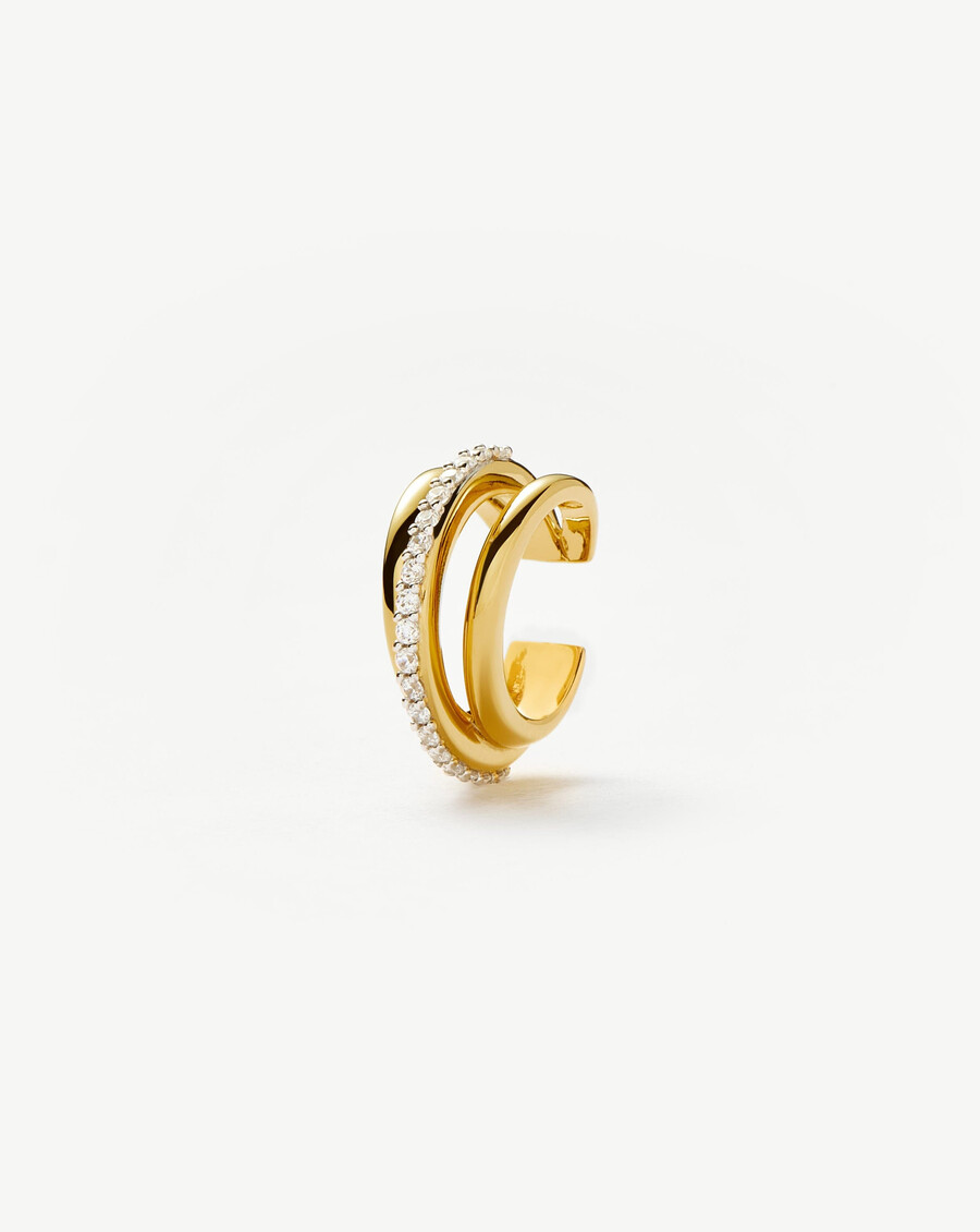 pendiente de aro celestial pavé - oro vermeil de 18 kcirconia cúbica