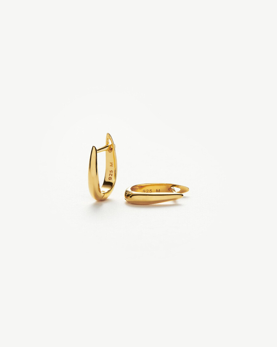 pendientes claw huggies - oro vermeil de 18 quilates
