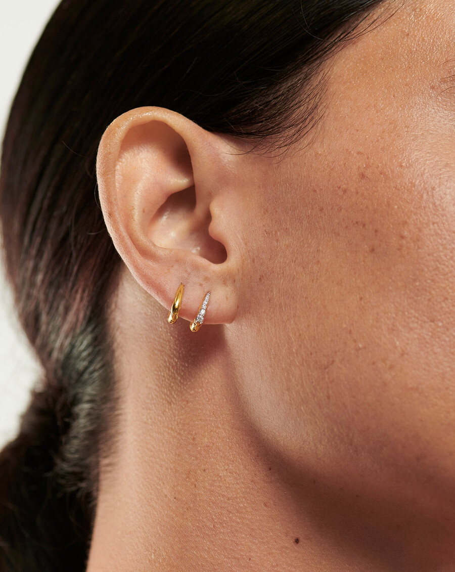 pendientes claw huggies - oro vermeil de 18 quilates