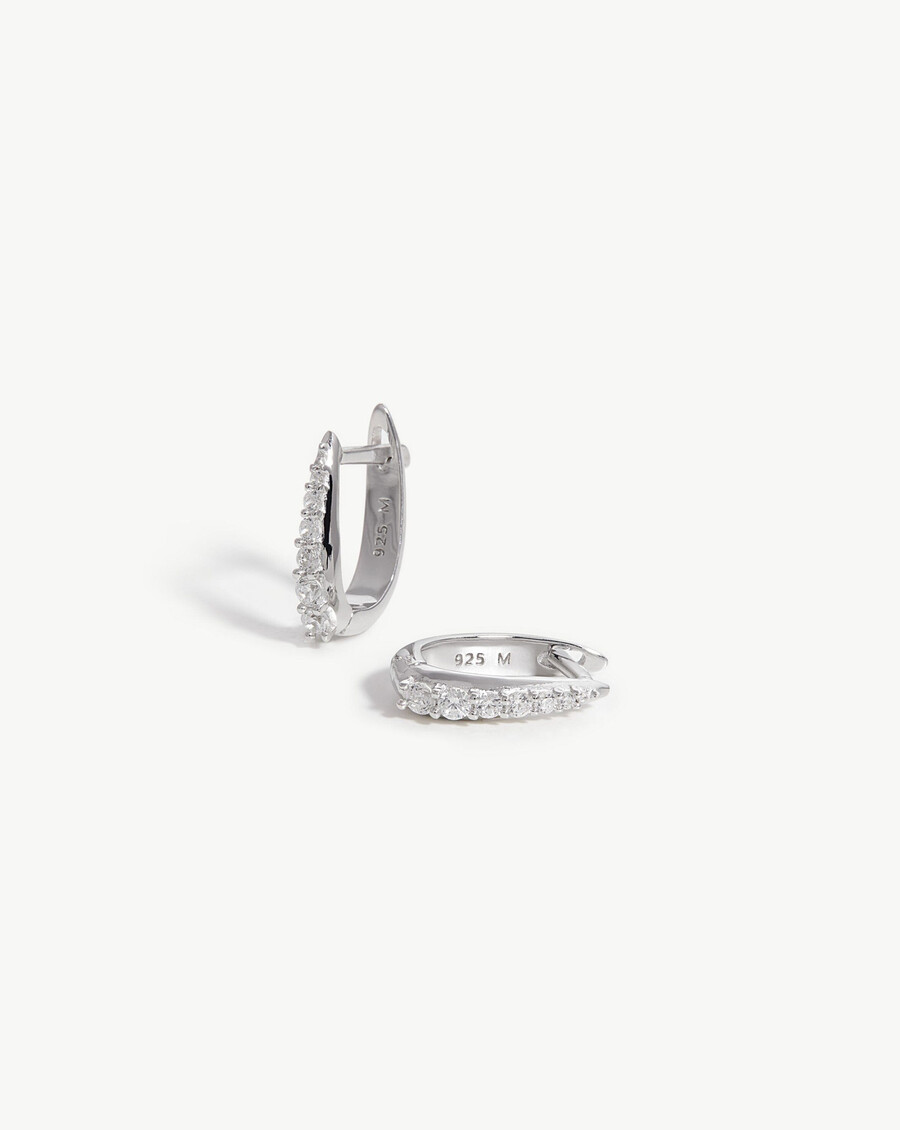 pendientes claw huggies - plata de leypavé