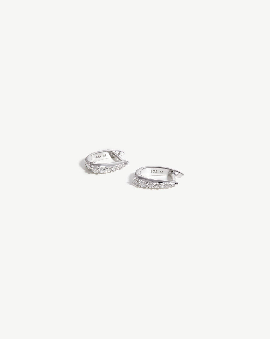 pendientes claw huggies - plata de leypavé