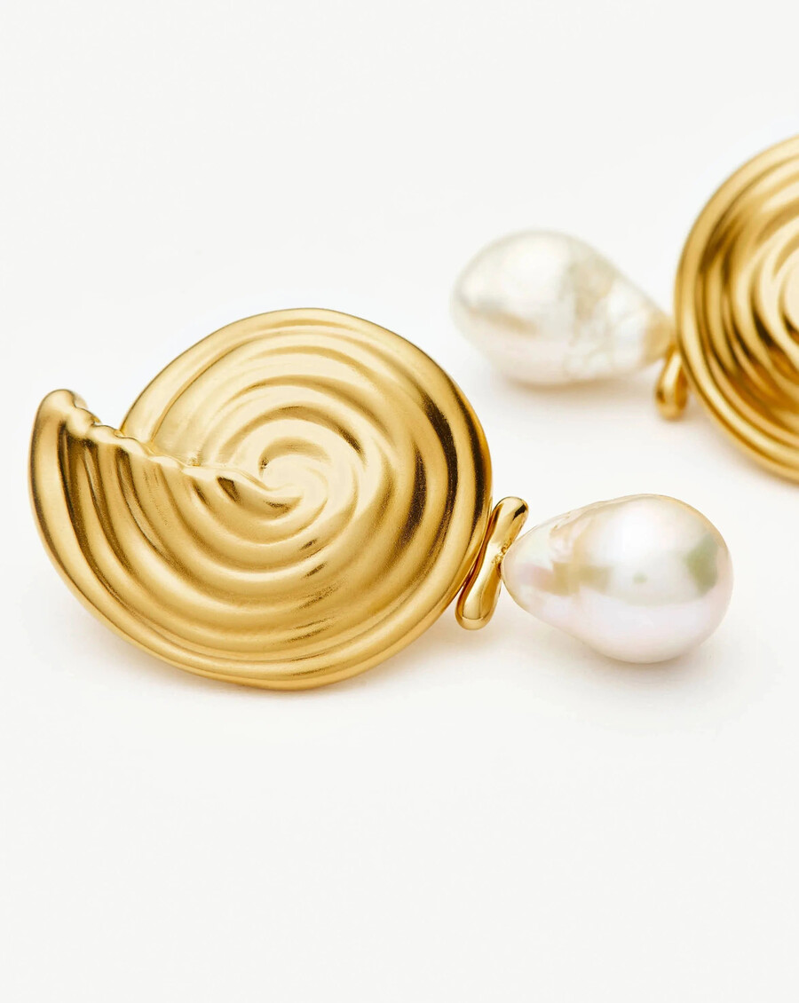pendientes colgantes de perlas desmontables en espiral