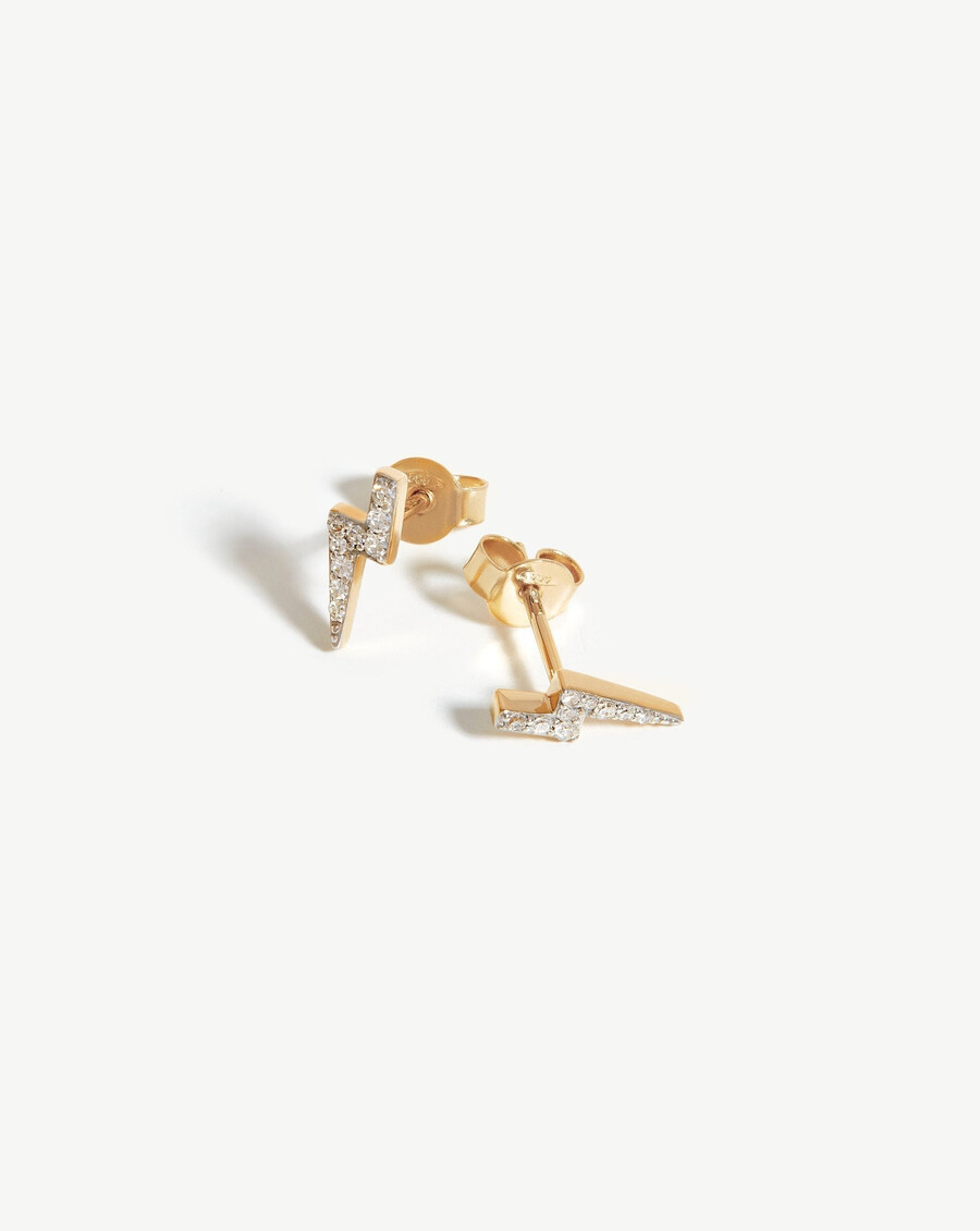 pendientes de diamantes finos con forma de rayo
