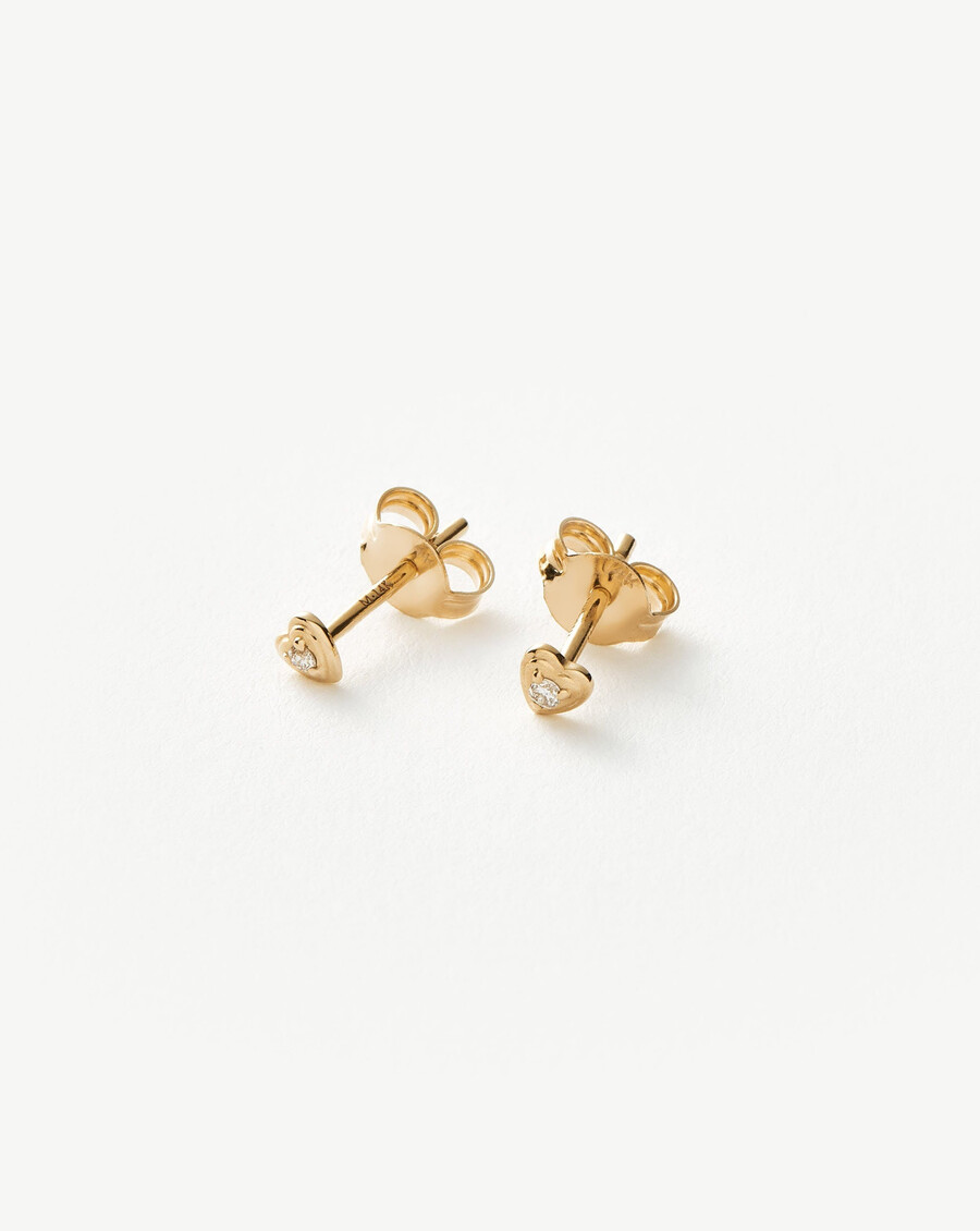 pendientes de corazón con diamantes finos