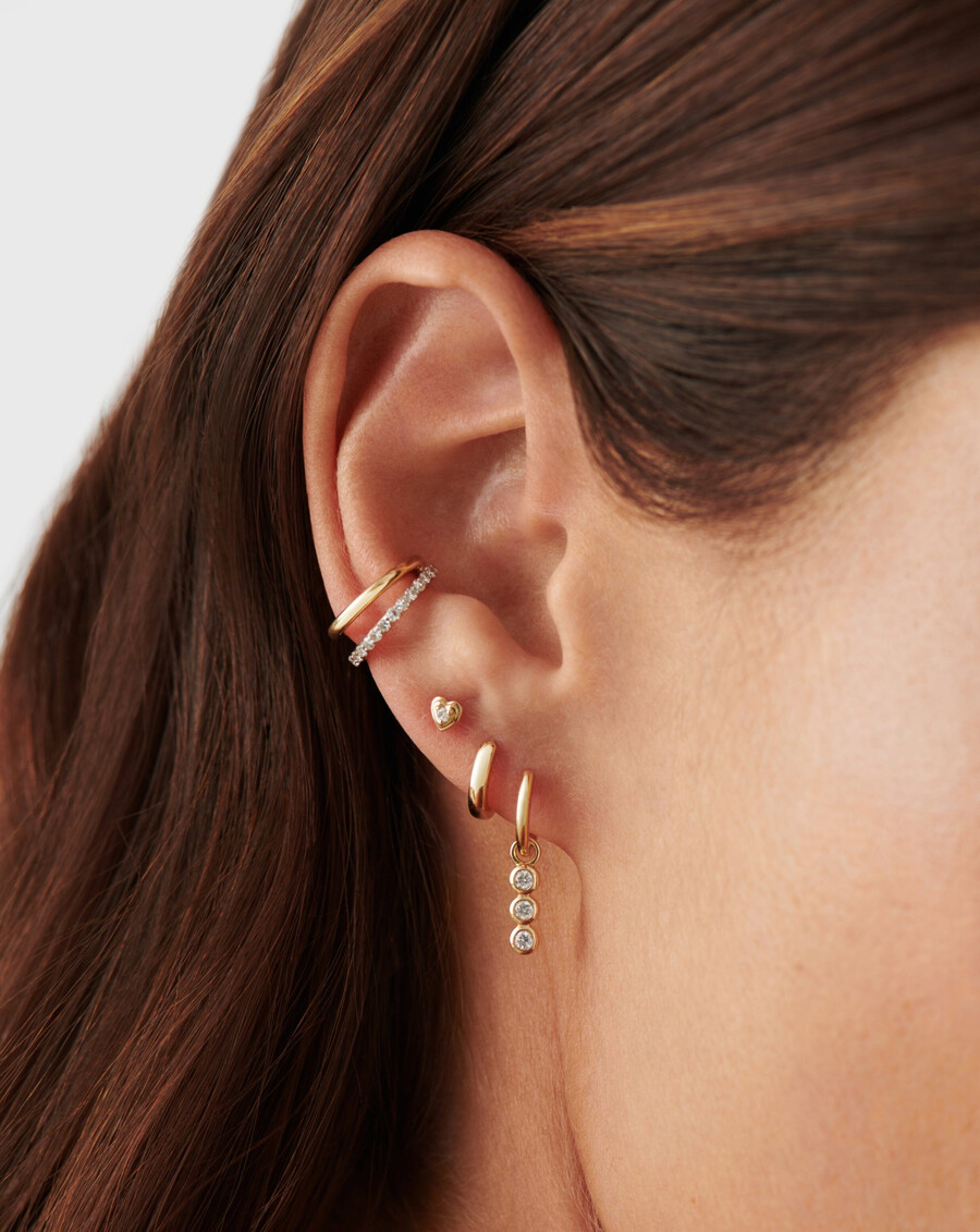 pendientes de corazón con diamantes finos
