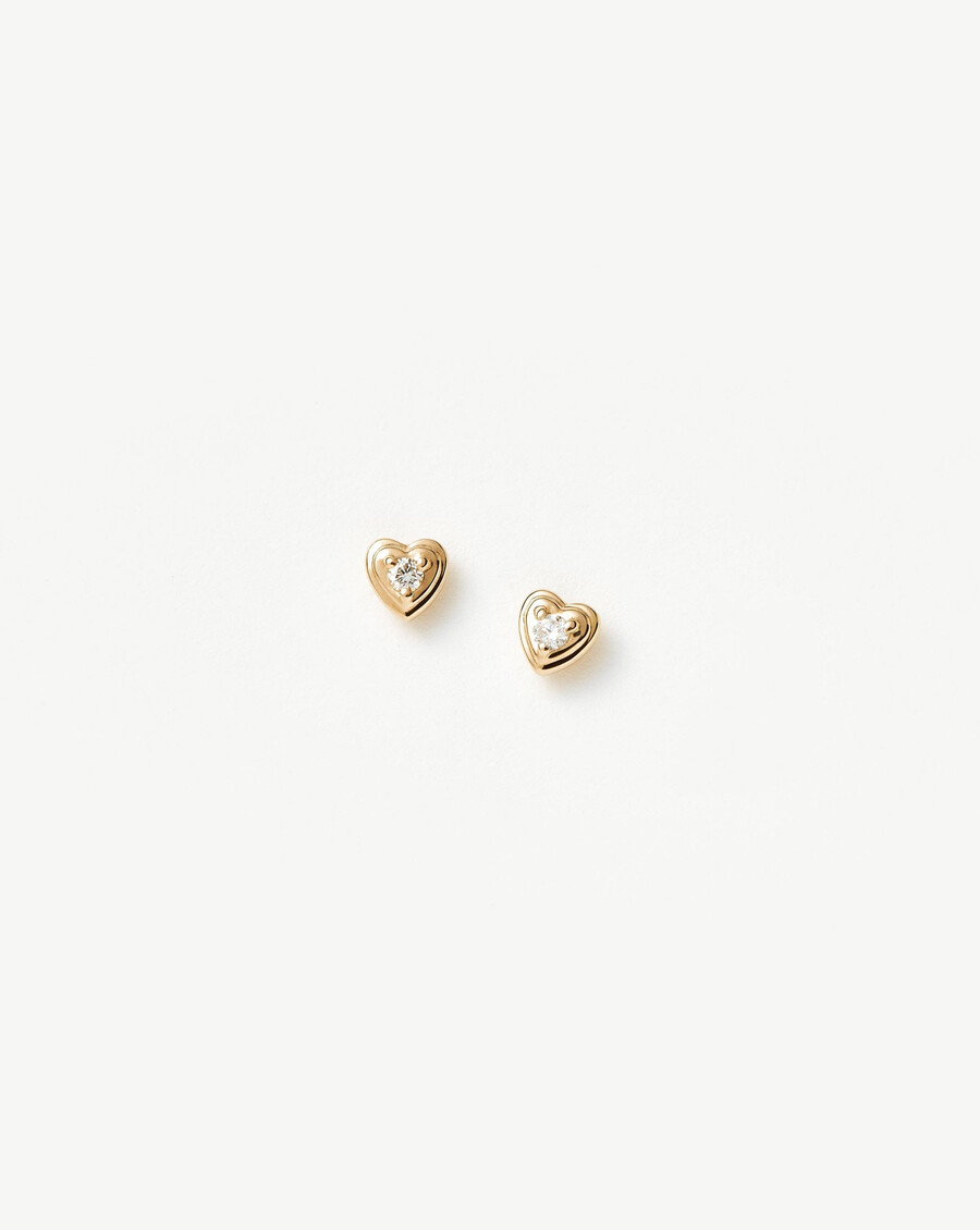 pendientes de corazón con diamantes finos