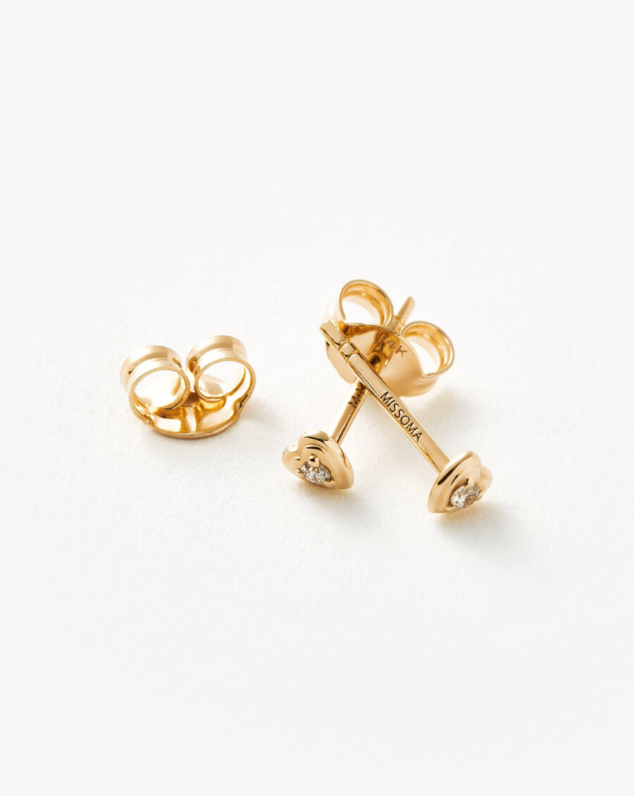 pendientes de corazón con diamantes finos