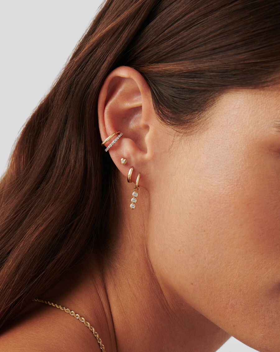 pendientes de corazón con diamantes finos