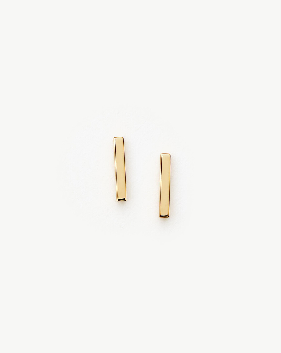 aretes de barra fina - oro macizo de 14 k