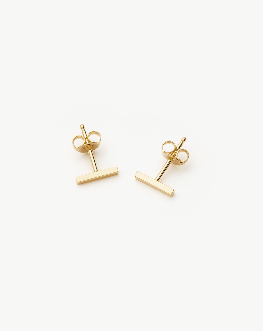 aretes de barra fina - oro macizo de 14 k