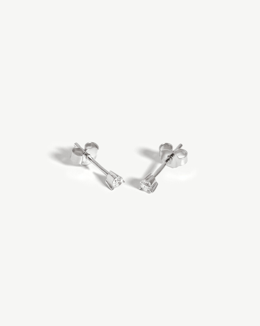 pendientes finos de diamante solitario pequeño