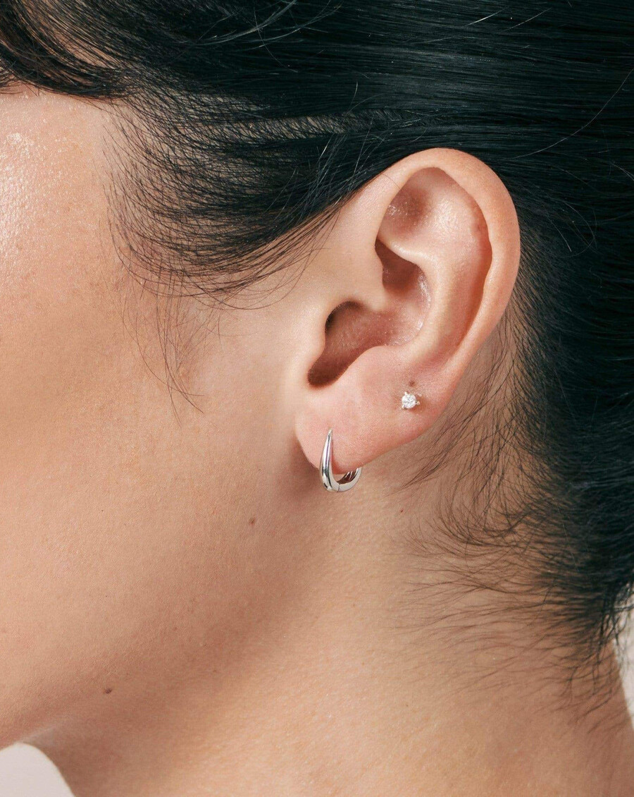 pendientes finos de diamante solitario pequeño