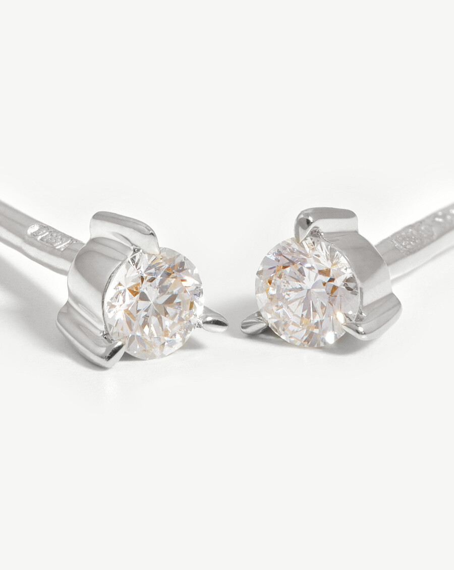 pendientes finos de diamante solitario pequeño