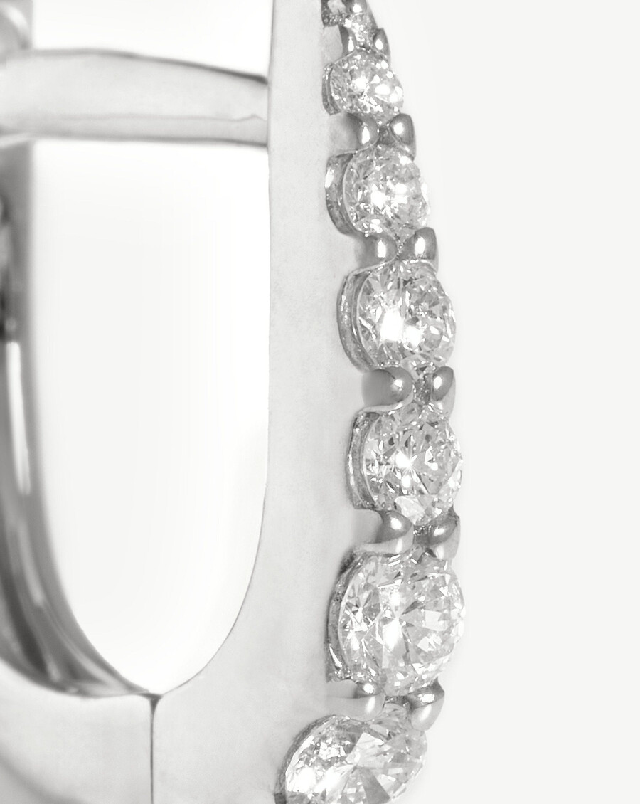 huggies de garra fina - oro blanco de 14 kdiamante