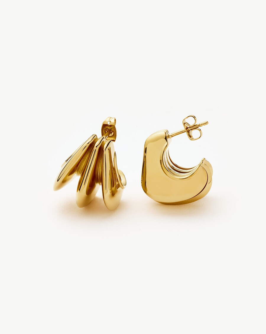 pendientes de aro con triple cresta hera dome