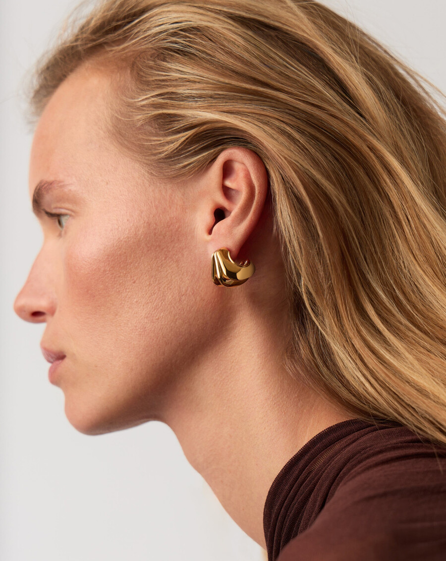 pendientes de aro con triple cresta hera dome
