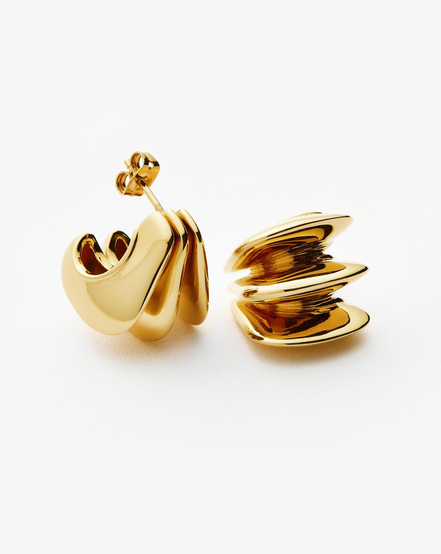 pendientes de aro con triple cresta hera dome