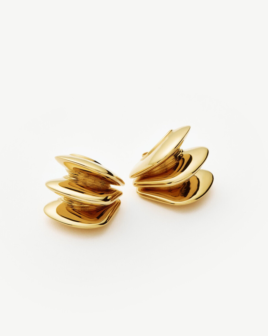 pendientes de aro con triple cresta hera dome