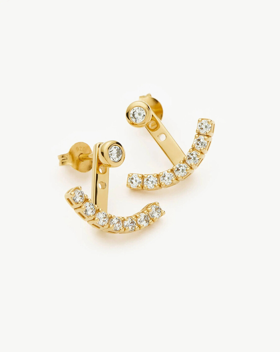 pendientes de botón dorados con diseño de chaqueta de tenis - missoma ee. uu.