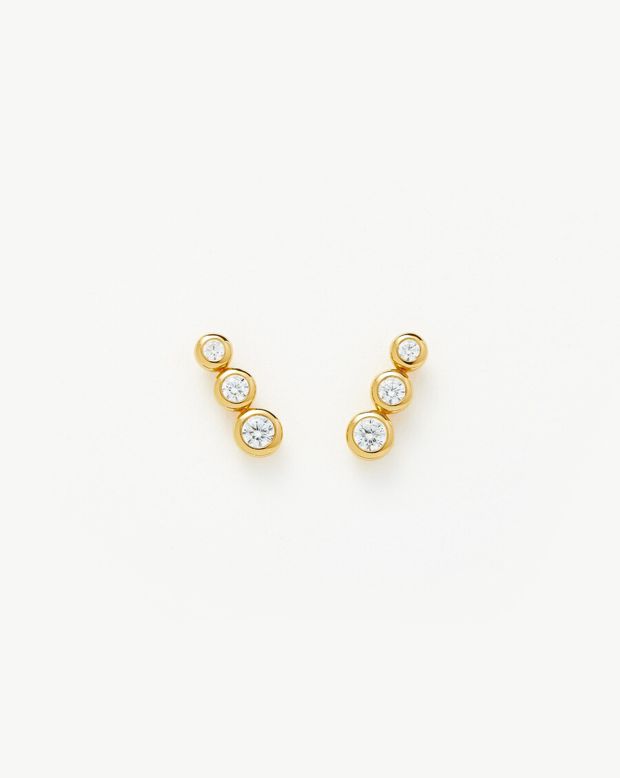 pendientes de triple piedra