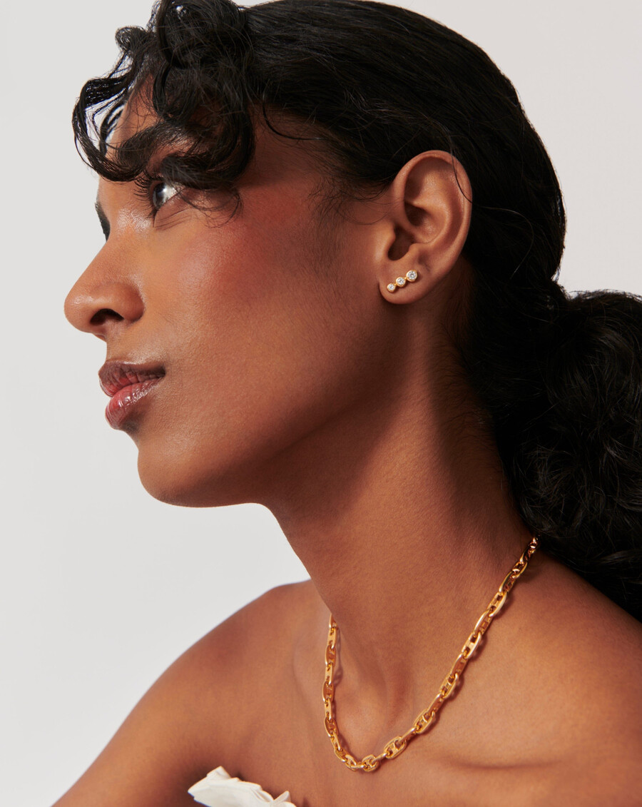 pendientes de triple piedra
