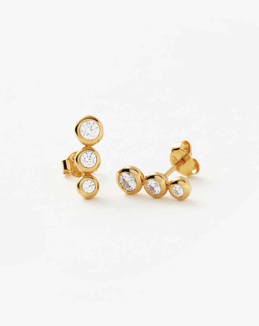 pendientes de triple piedra